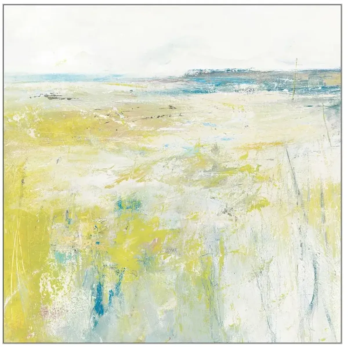 Layla Modern Classic Yellow-Gold Abstract White Frame Painting