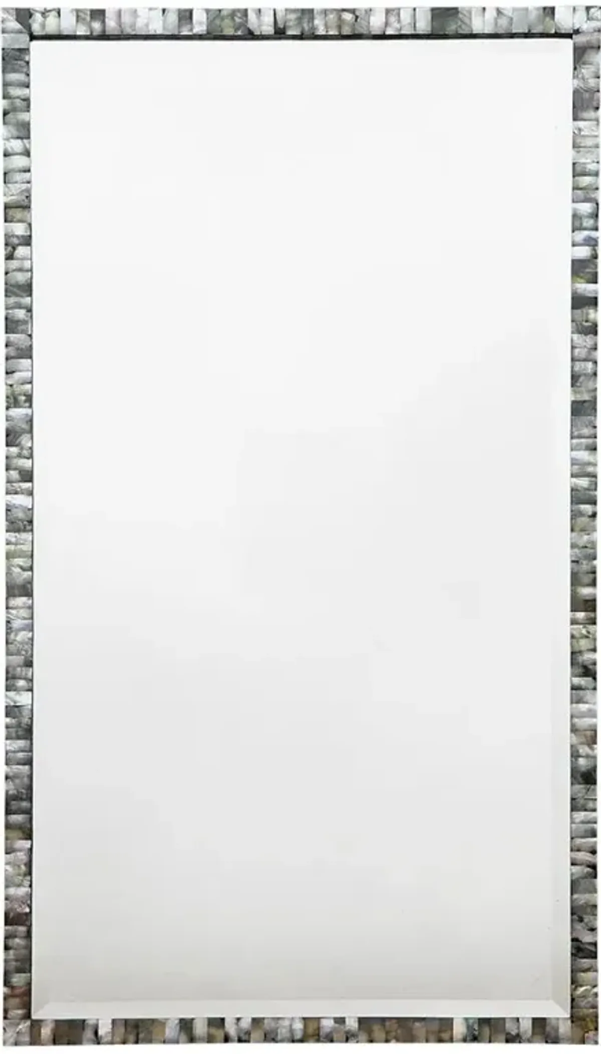 Pearl Coastal Grey Pearl Beveled Glass Rectangular Mirror - Medium