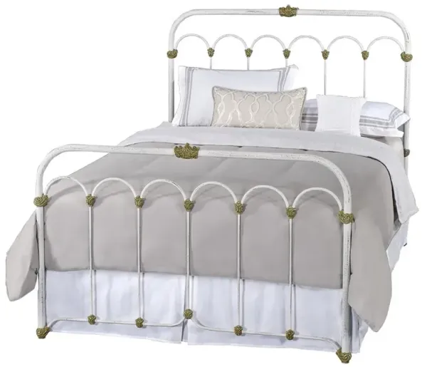 Grasse French Country Vintage White Iron Bed - Queen
