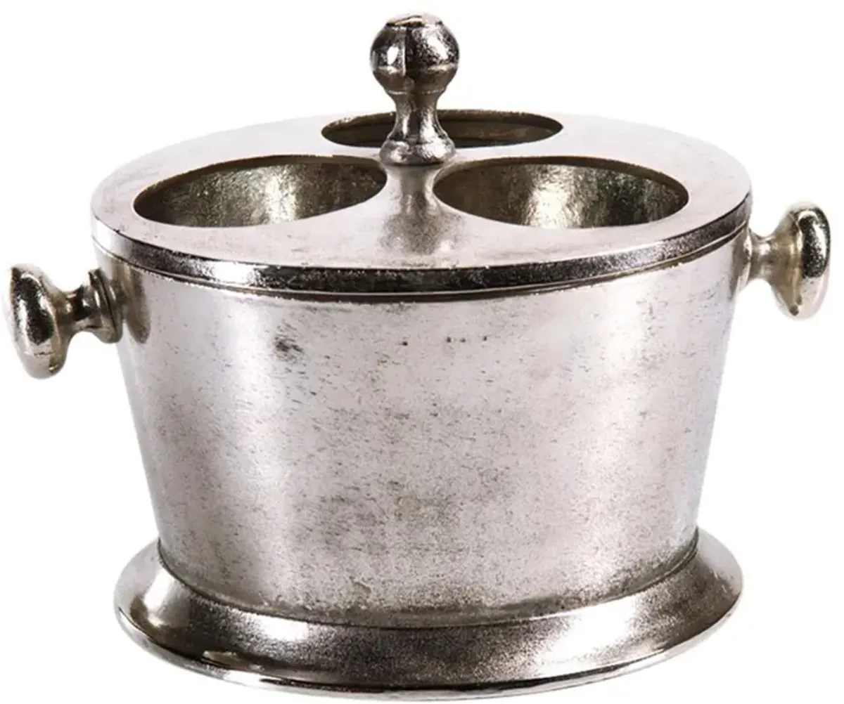 Zac Industrial Loft 10" Silver Aluminum 3 Bottle Wine Holder