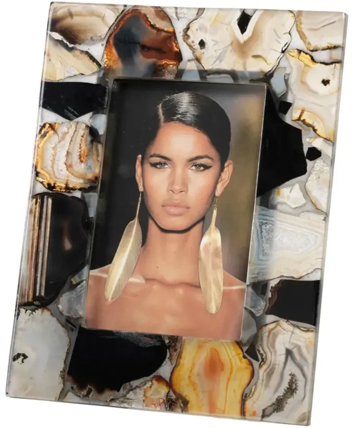 Russell Modern Classic Dark Quartz and Morganite Photo Frame - 4x6