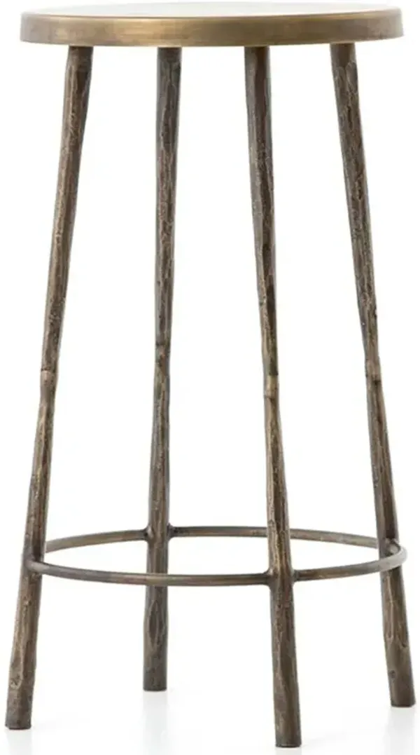 Vito Industrial Loft Hand Wrought Antique Brass Iron Counter Stool