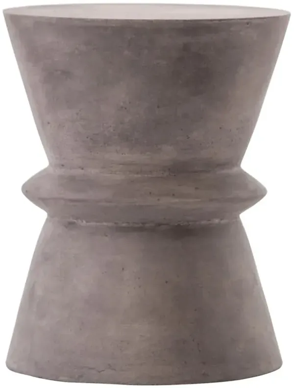 Helio Industrial Loft Grey Concrete Hourglass Side Table