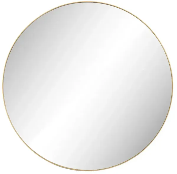 Ian Modern Classic Gold Stainless Steel Round Wall Mirror - Large