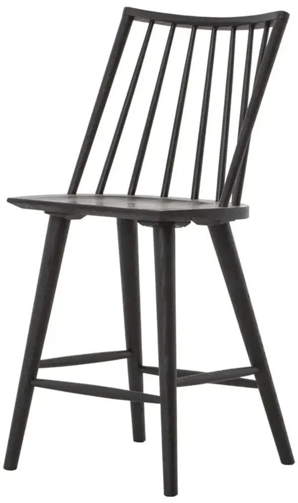 Lara Rustic Lodge Black Oak Windsor Counter Stool