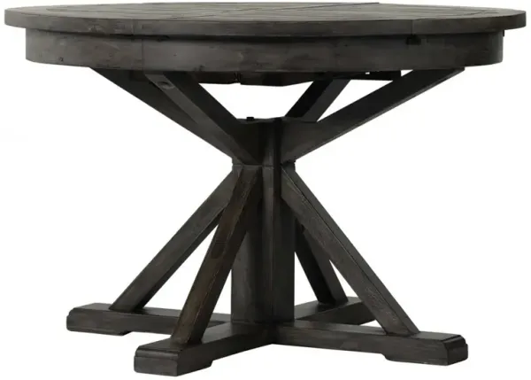 Chabert Industrial Black Reclaimed Wood Extendable Dining Table - Small - 48-63"W