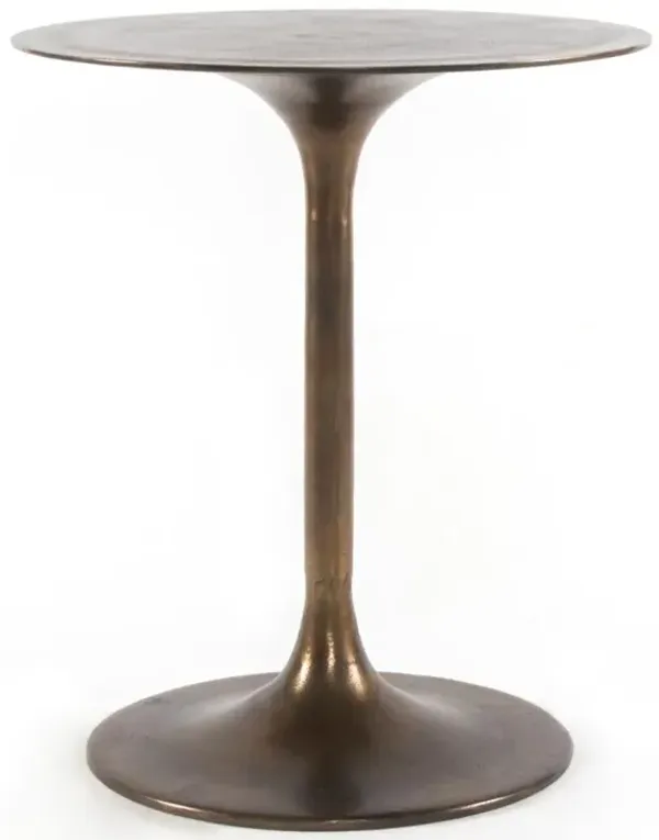 Paula Modern Classic Durable Round Rustic Tulip Shape Outdoor Side End Table