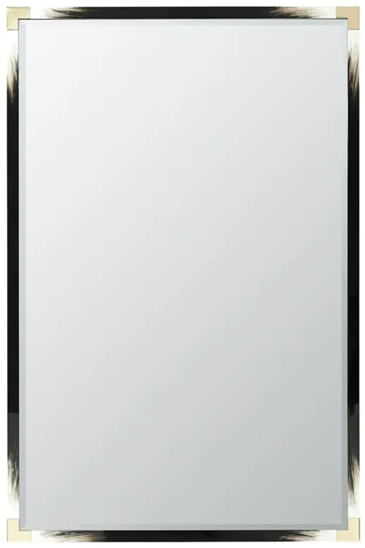 Kieran Edge Black Faux Horn Rectangular Floor Mirror