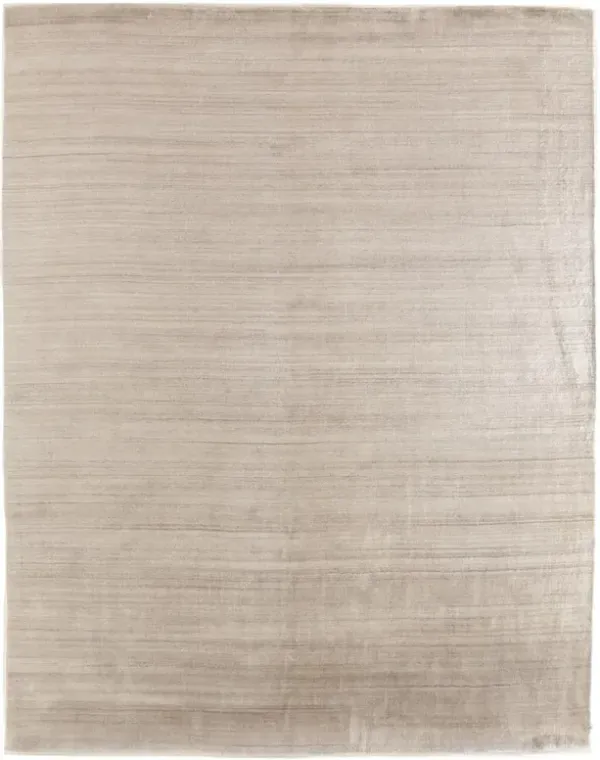 Seth Modern Dark Tan Wool Bamboo Silk Solid Rug - 12'x15'