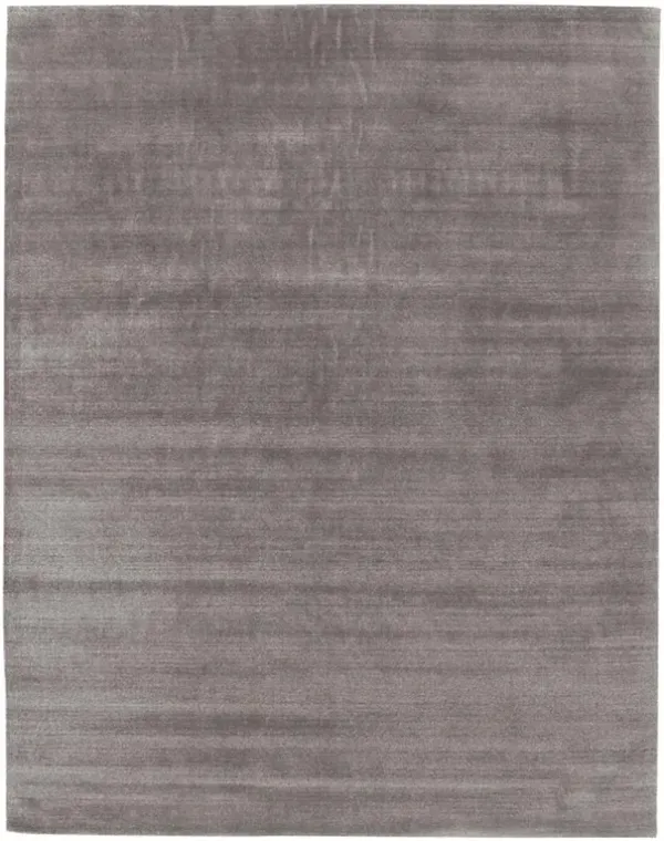 Seth Modern Dark Taupe Wool Bamboo Silk Solid Rug - 6'x9'