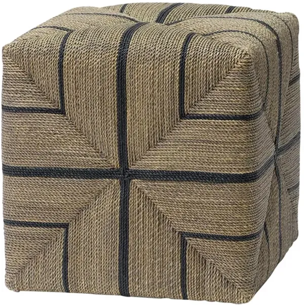Palecek Fritz Coastal Beach Hand Twisted Lampakanai Rope Square Ottoman