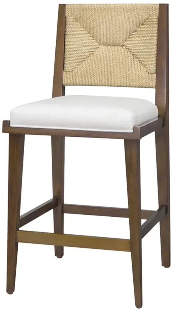 Palecek Grant Coastal Beach Walnut Hardwood Frame Outdoor Counter Stool - 24''