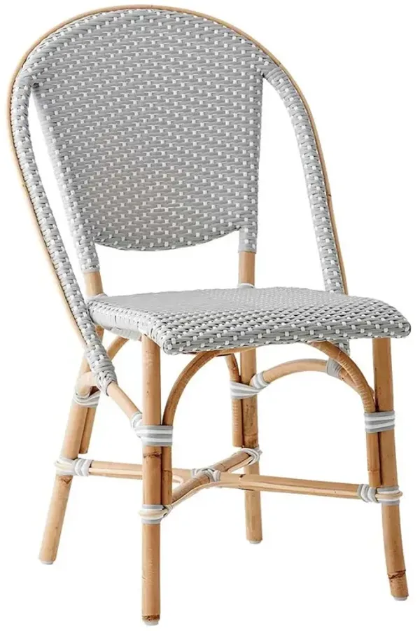 Gene Coastal Beach Grey Woven Rattan Dining Side Chair