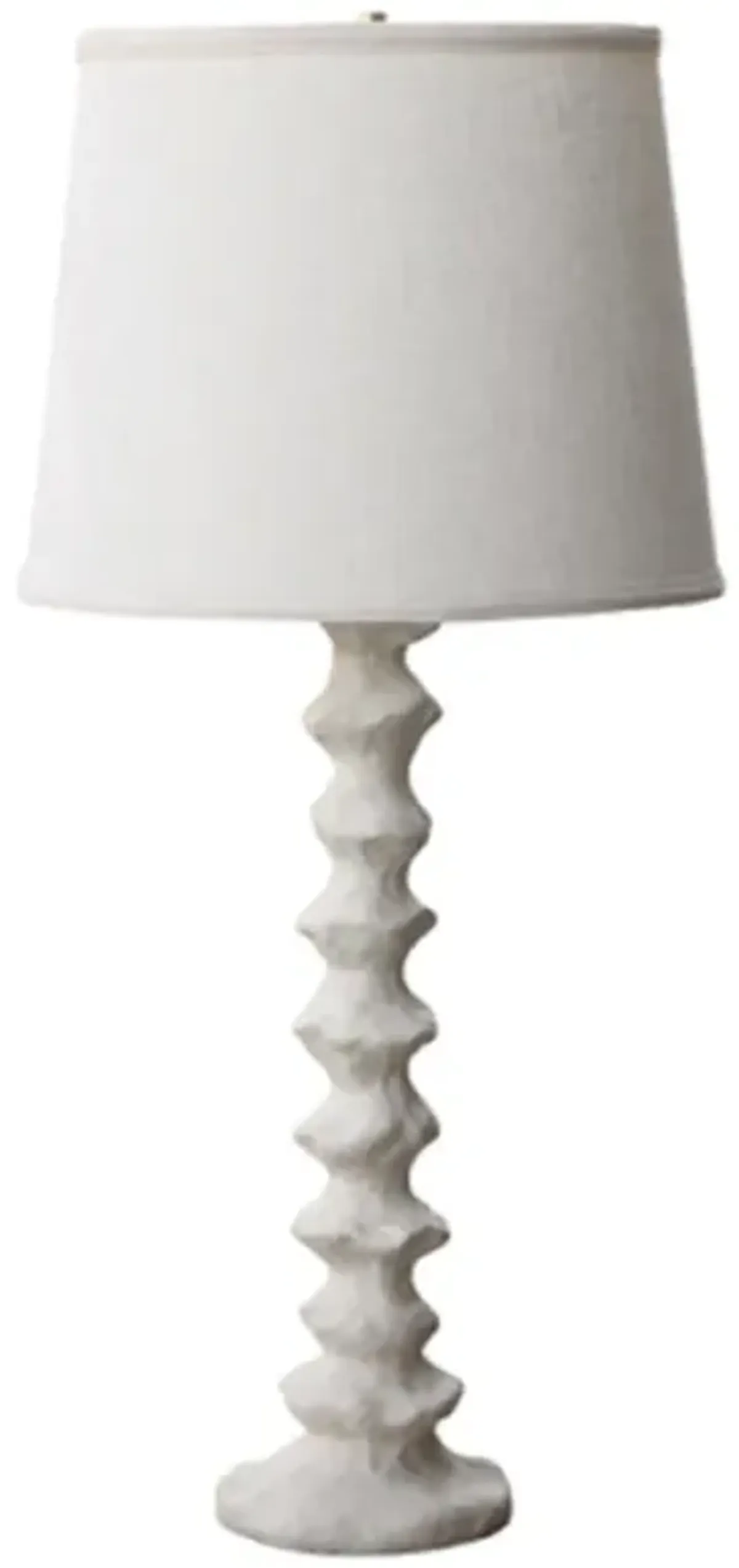 Clyde French Country Fabric Shade White Resin Table Lamp