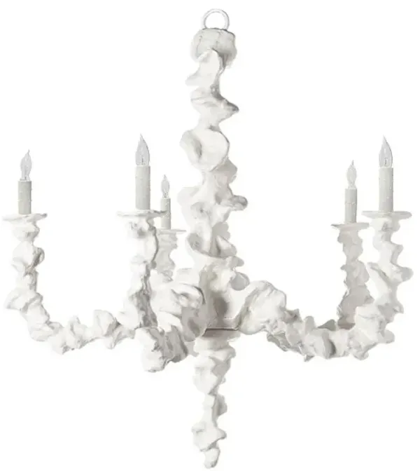 Klemm French Country Frost White Resin Candle Style Chandelier