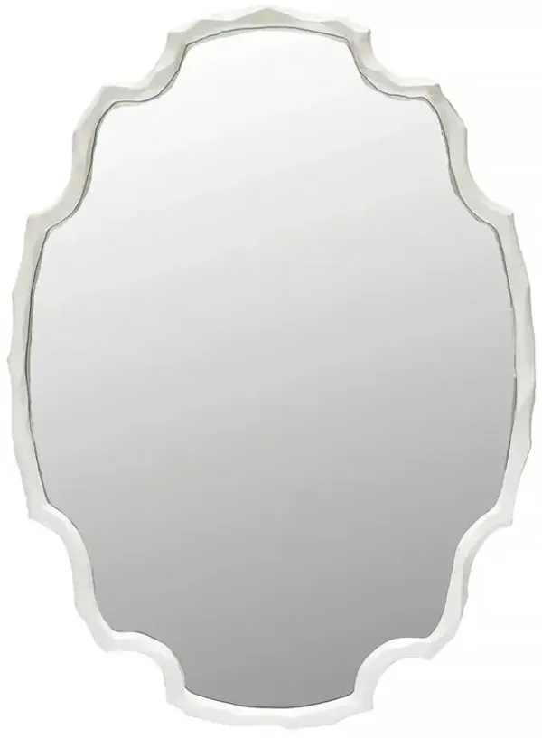 Petal Coastal Classic Oval White Resin Wall Mirror