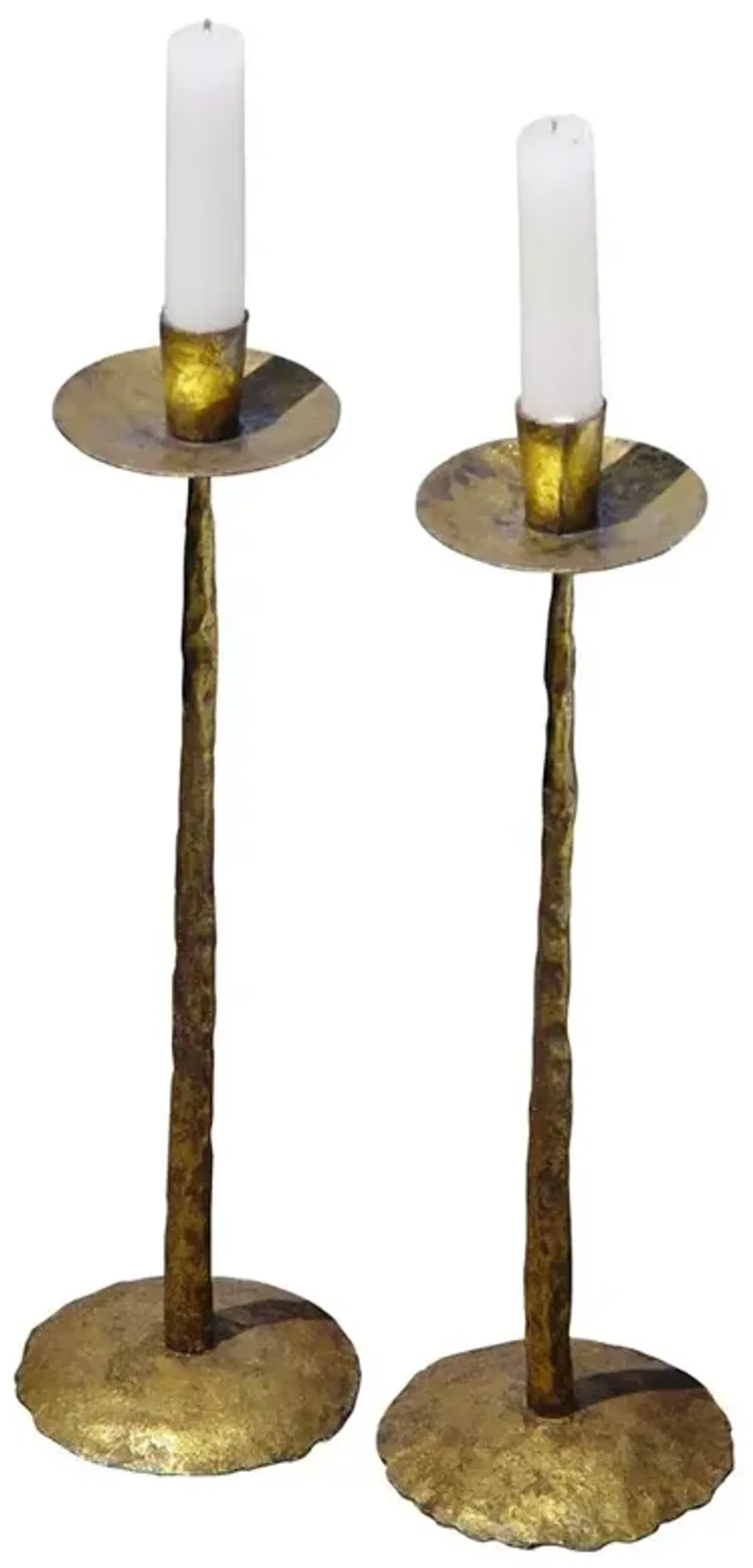 Clint Modern Classic Gold Metal Candleholder - Set of 2
