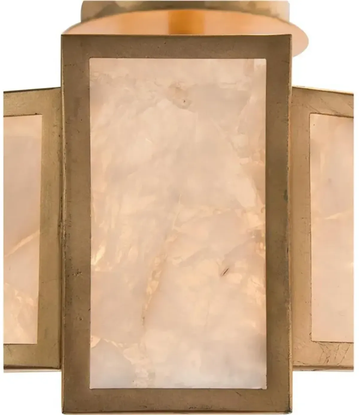 John-Richard Hollywood Regency Calcite Panel Gold Leaf 6 Light Semi Flush Mount