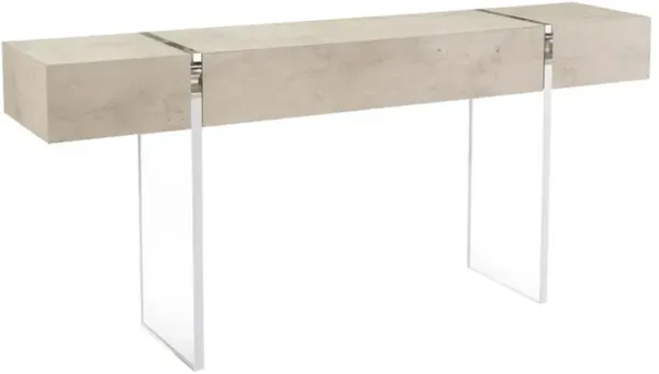 John-Richard Loftus Acrylic Base Single Drawer Console Table Modern