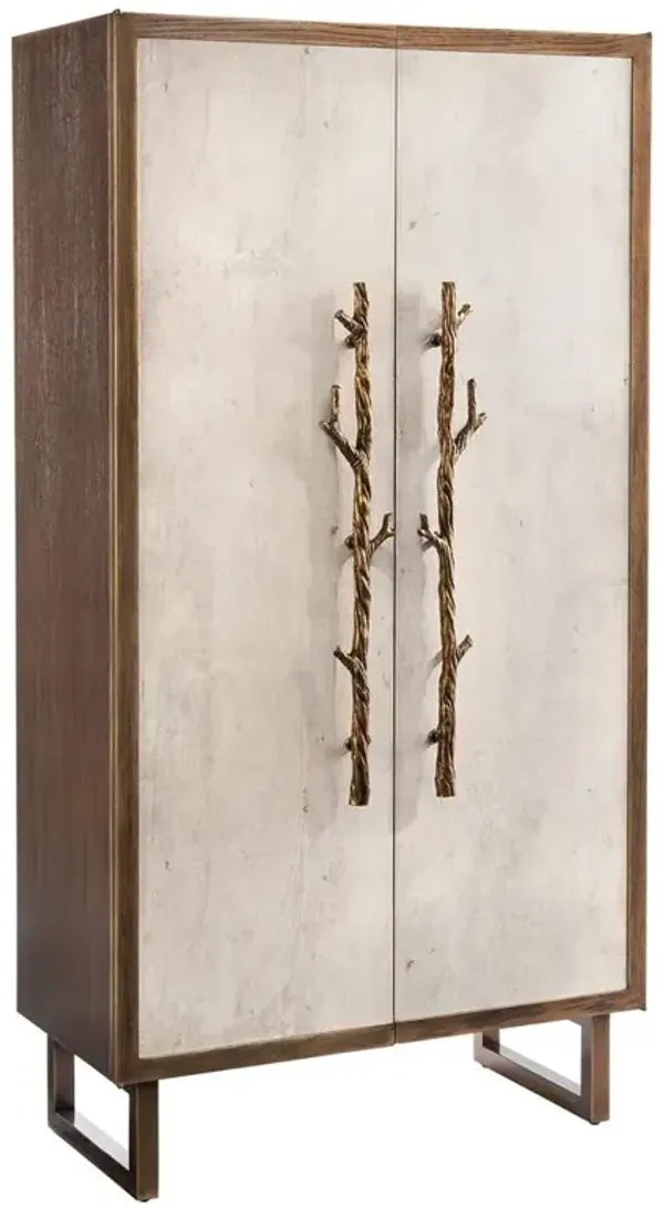 John-Richard Hallwood Rustic Lodge Golden Oak Case Branch Handle Wardrobe