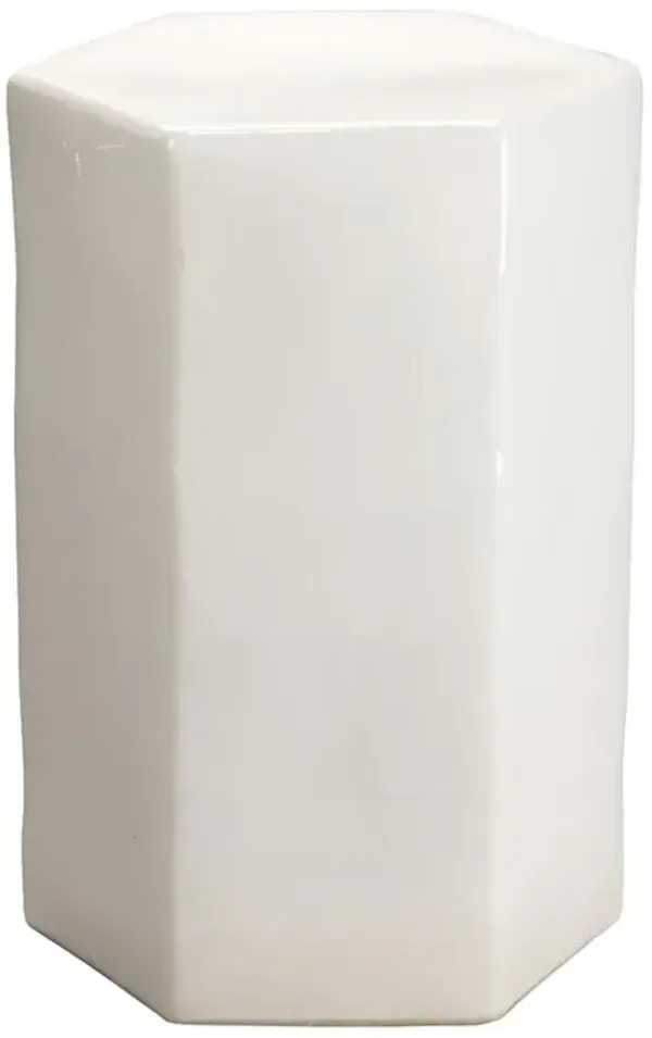Jett Modern Classic Novelty White Ceramic Side Table