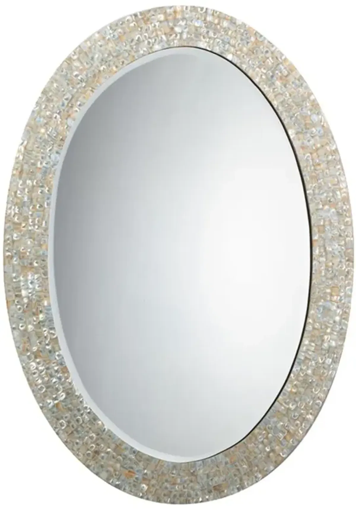 June Coastal Beach Oval Ivory Shell Wall Mounted Mirror