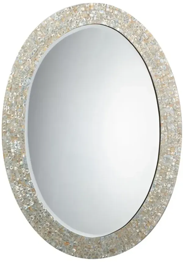 June Coastal Beach Oval Ivory Shell Wall Mounted Mirror