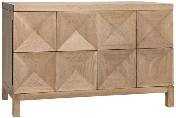 Quen Modern Classic Washed Walnut Diamond 2 Door Sideboard