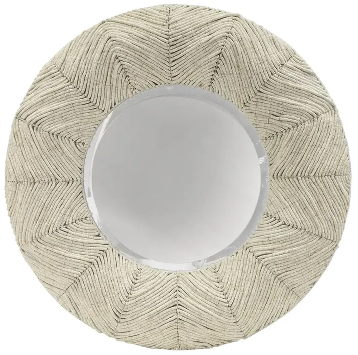 Palecek Sabine Modern Classic Hand Sewn Coconut Shell Bead Wall Mirror - 48D