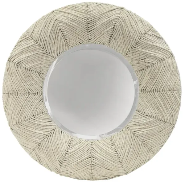 Palecek Sabine Modern Classic Hand Sewn Coconut Shell Bead Wall Mirror - 48D