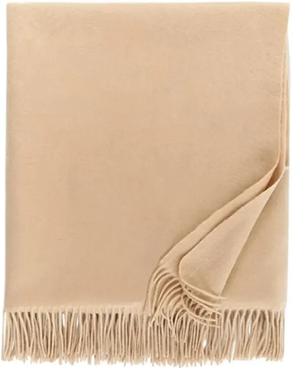 Sferra Dorsey Modern Classic Almond Cashmere Throw Blanket