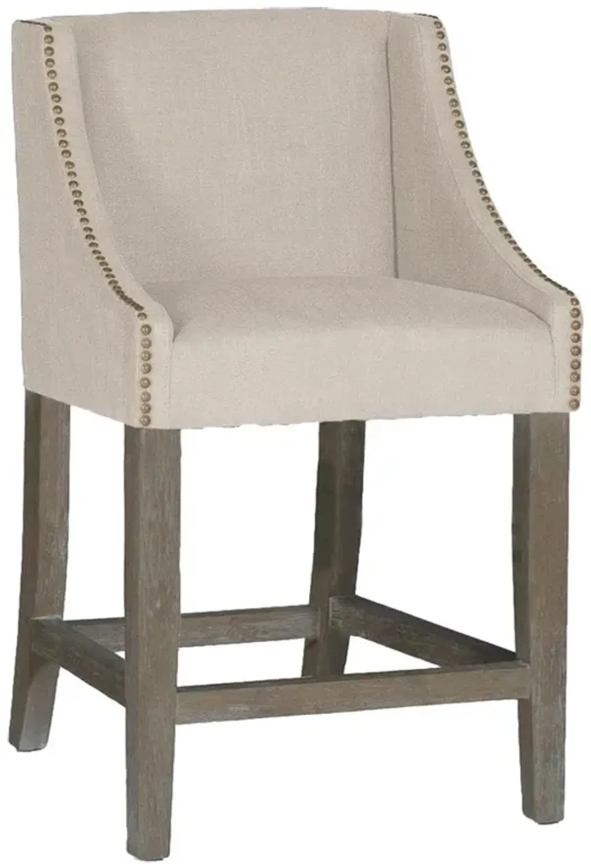 Winston Rustic Lodge Performance Linen Burnished Oak Counter Stool