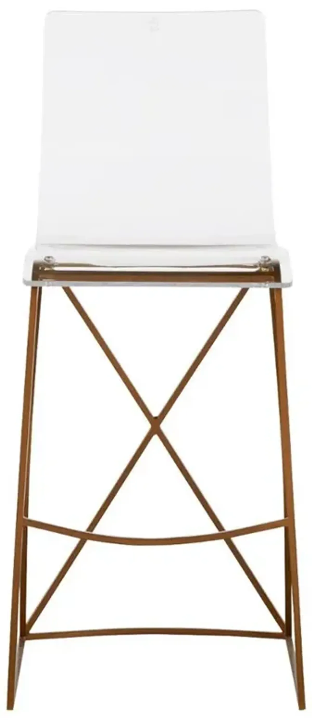 Johnson Modern Clear Acrylic Seat Gold Metal Base Bar Stool