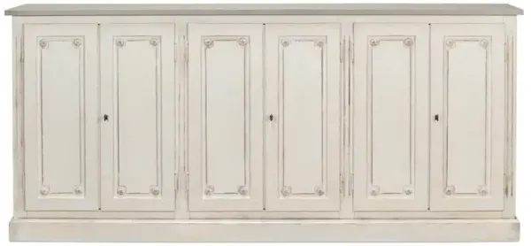 Bella French Country Grey Top White Wood Base Sideboard