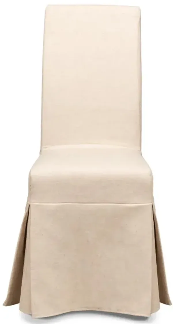 Dalilah French Coastal Beige Slipcovered Dining Room Chair