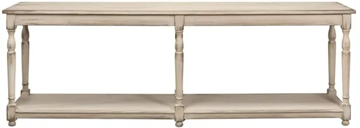 Sylvie Rustic French Grey Reclaimed Pine Wood Console Table
