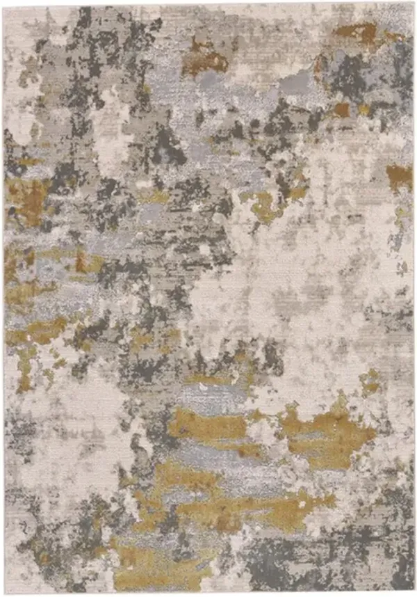 Ivy Modern Classic Gold and Birch Grey Patterned Rug - 8'x11'