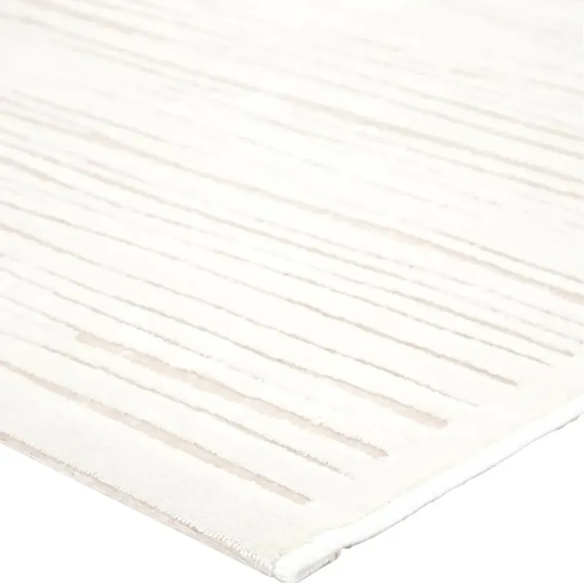 Leslie Modern White Abstract Striped Patterned Rug - 5'x7'6"