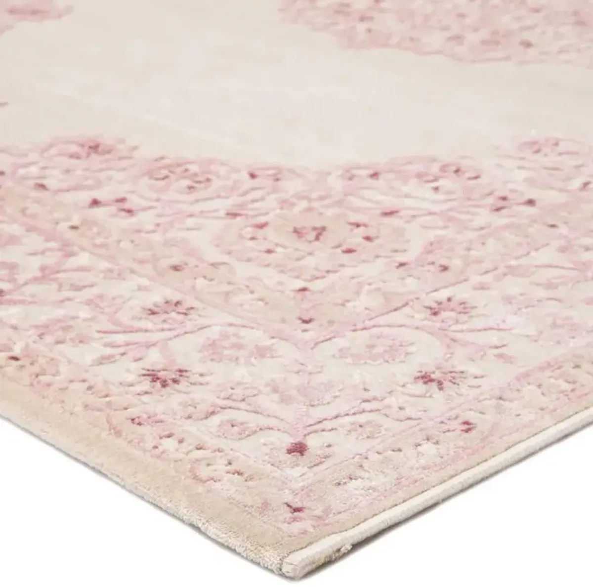 Jemma Modern Pink Floral Patterned Rug - 2'6"x8'