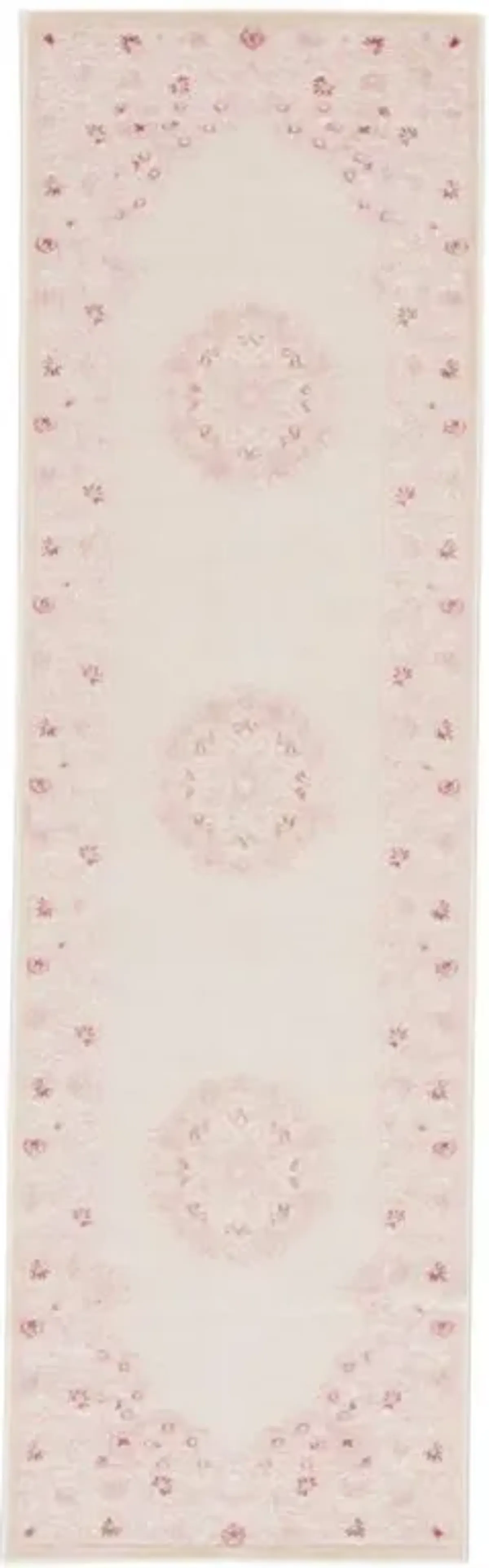 Jemma Modern Pink Floral Patterned Rug - 2'6"x8'