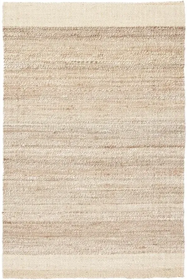 Aditi Coastal Beach White Bordered Jute Natural Rug - 8'x10'