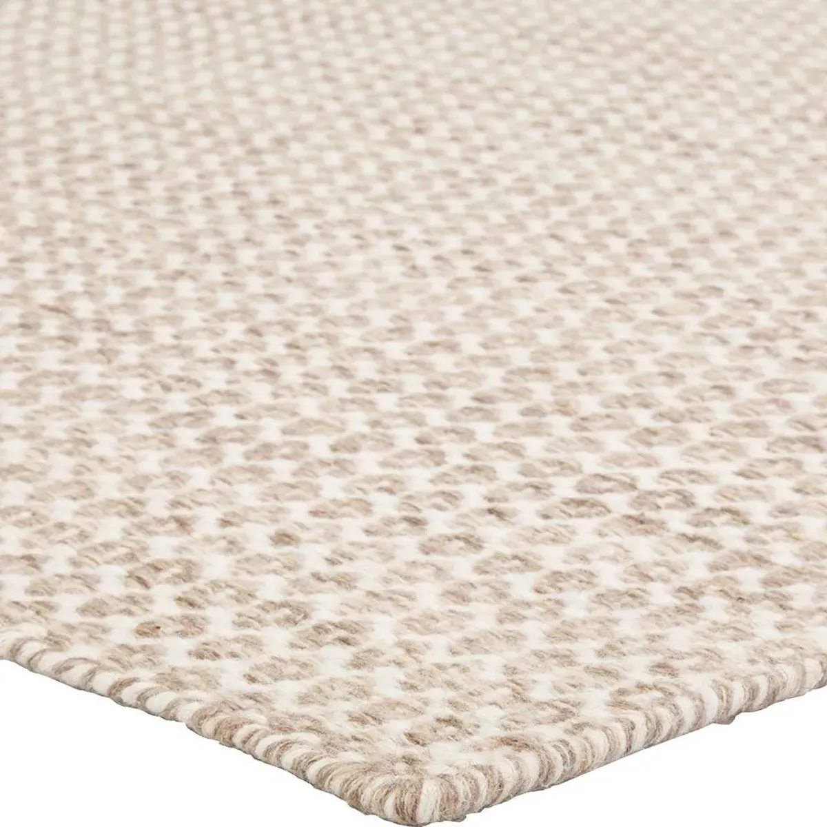 Zain Modern Beige White Wool Trellis Patterned Rug - 8'10"x12'