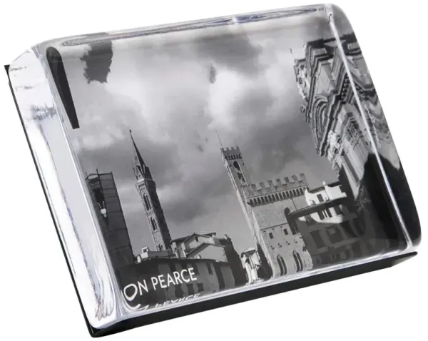 Simon Pearce Modern Classic Woodbury Horizontal Glass Photo Block Frame - 4x6
