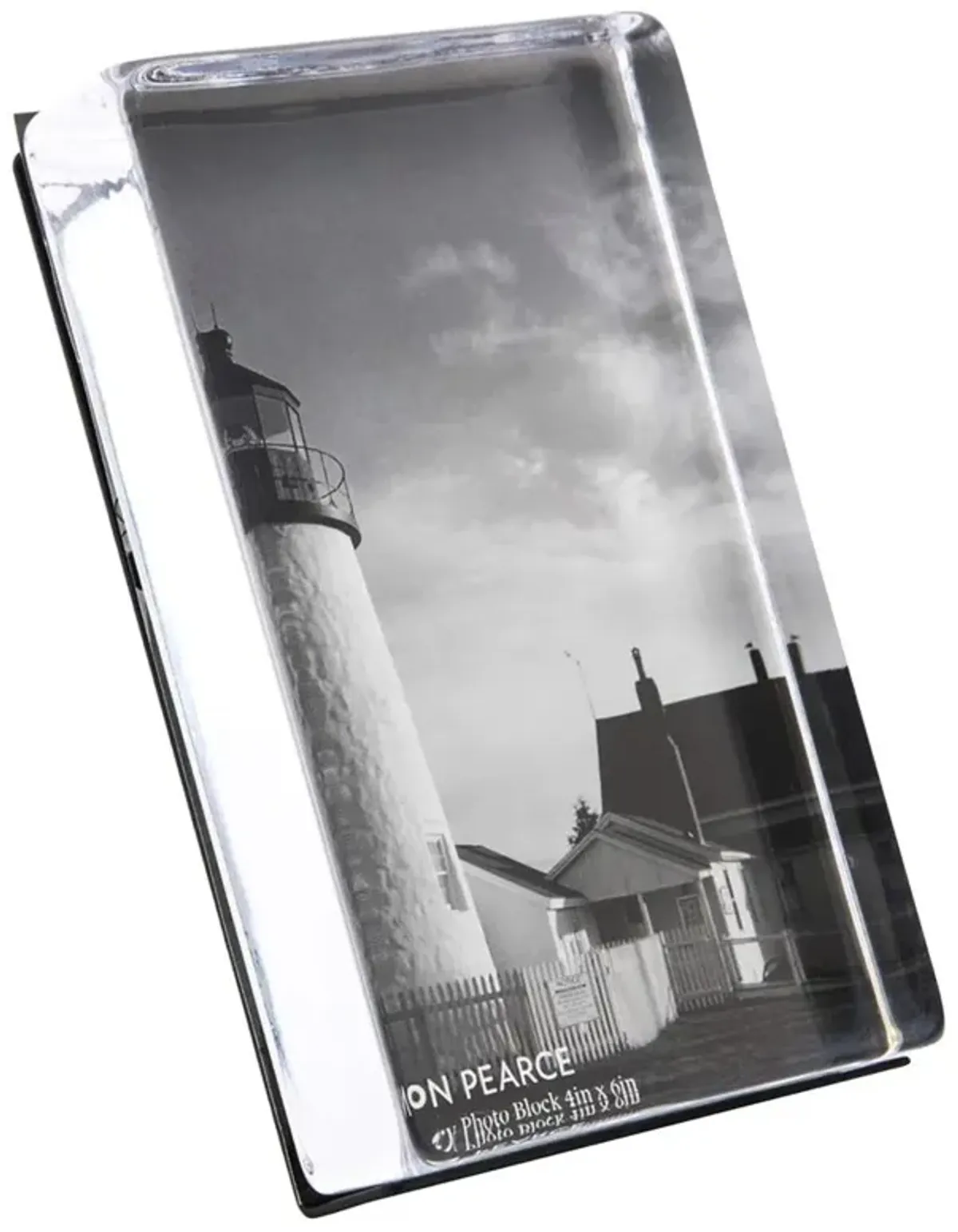 Simon Pearce Modern Classic Woodbury Vertical Glass Photo Block Frame - 4x6