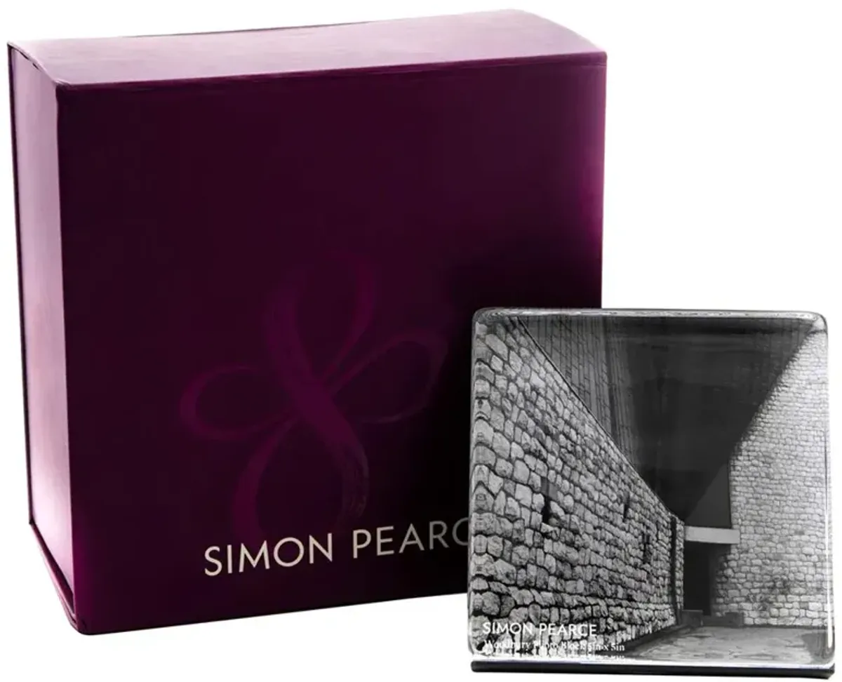 Simon Pearce Modern Classic Woodbury Square Glass Photo Block Frame - 5x5