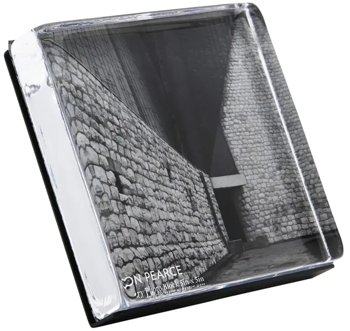 Simon Pearce Modern Classic Woodbury Square Glass Photo Block Frame - 5x5