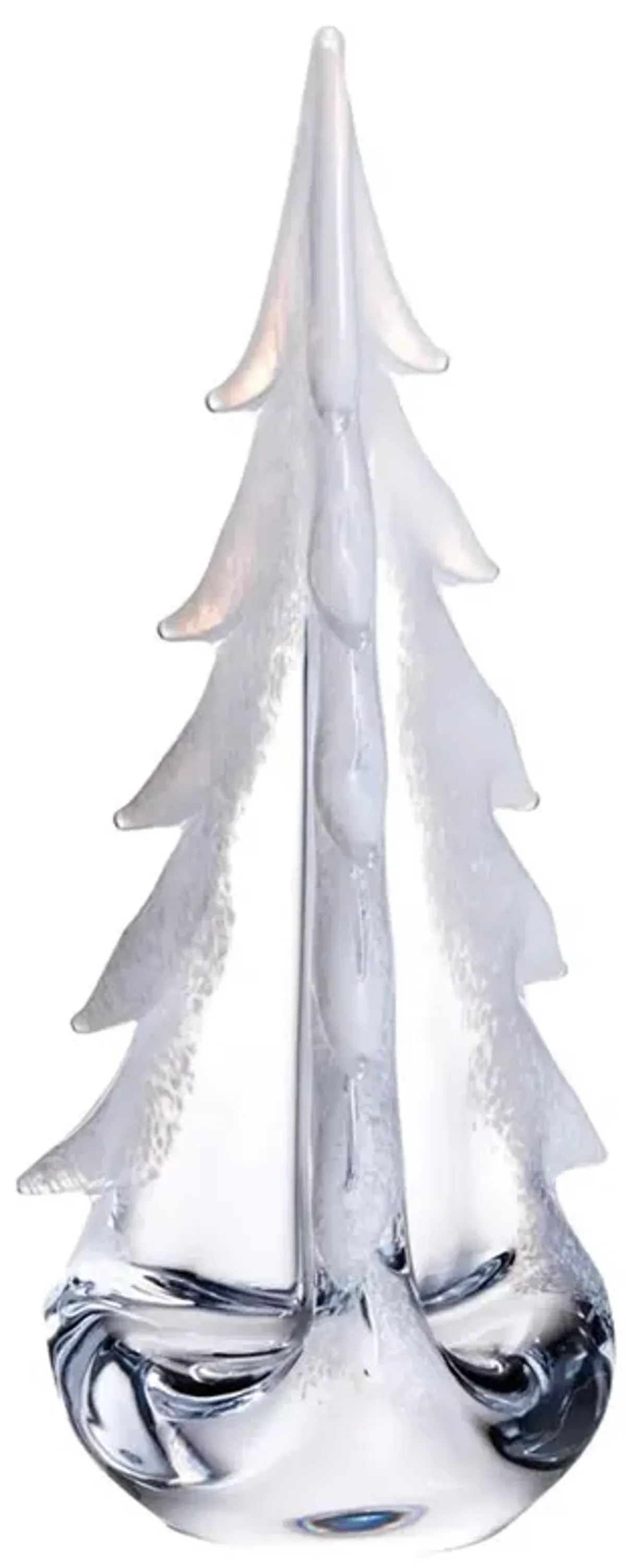 Simon Pearce Modern Vermont Snowy Branches Evergreen Glass Tree - 12"
