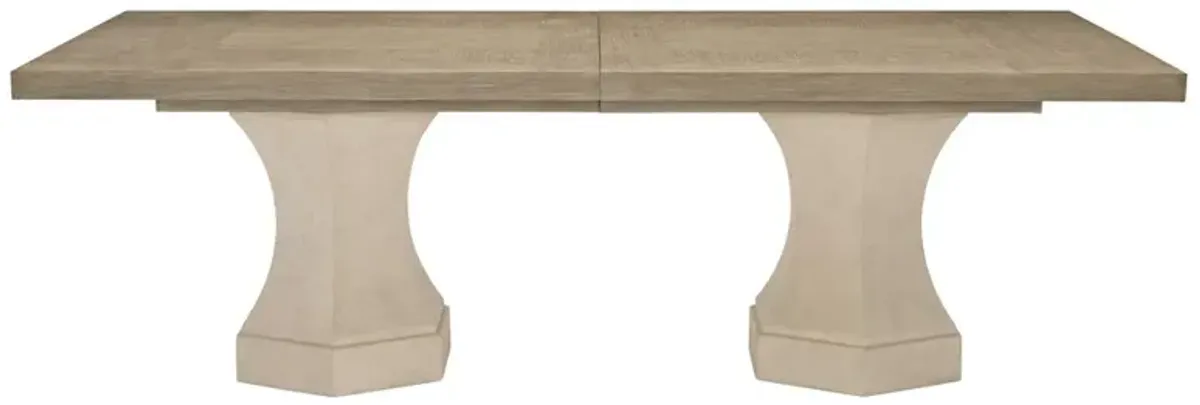 Sarabeth Modern Classic Cerused Brown Wood Rectangular Extendable Dining Table - 92-132"