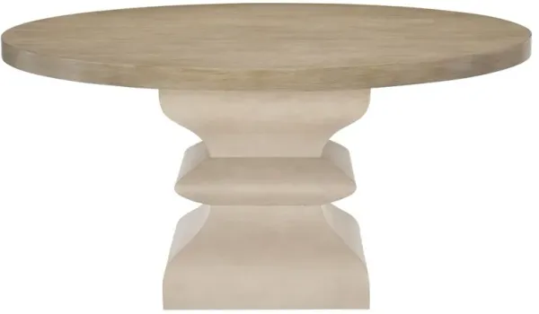 Sarabeth Modern Classic Cerused Brown Wood Pedestal Round Dining Table - 60"