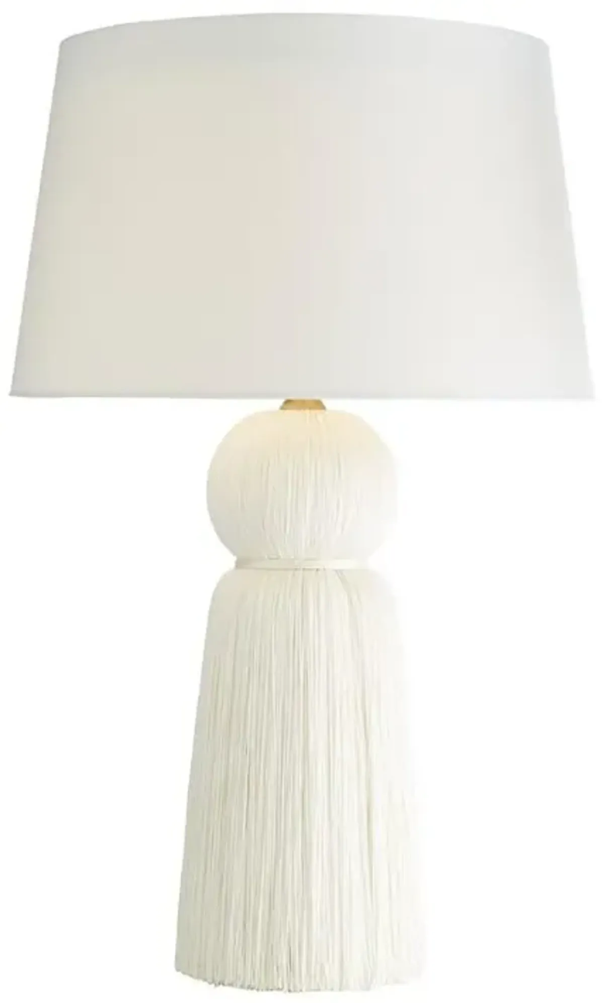 Tassel Modern Classic Ivory Shade White Fiber Tassel Table Lamp